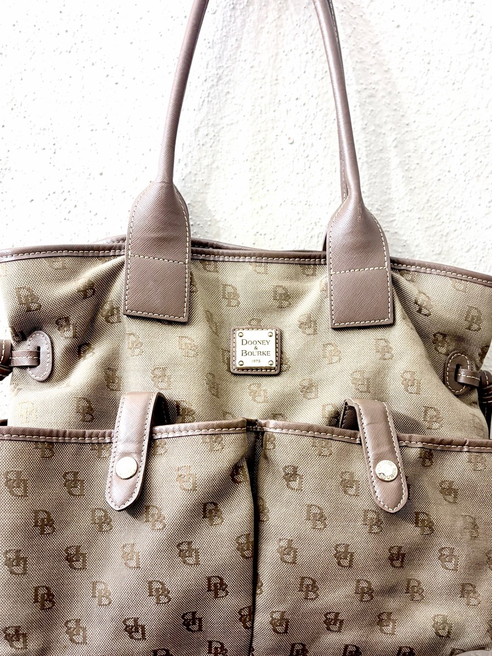 Dooney & Bourke Vintage Monogram Double Pocket Tote